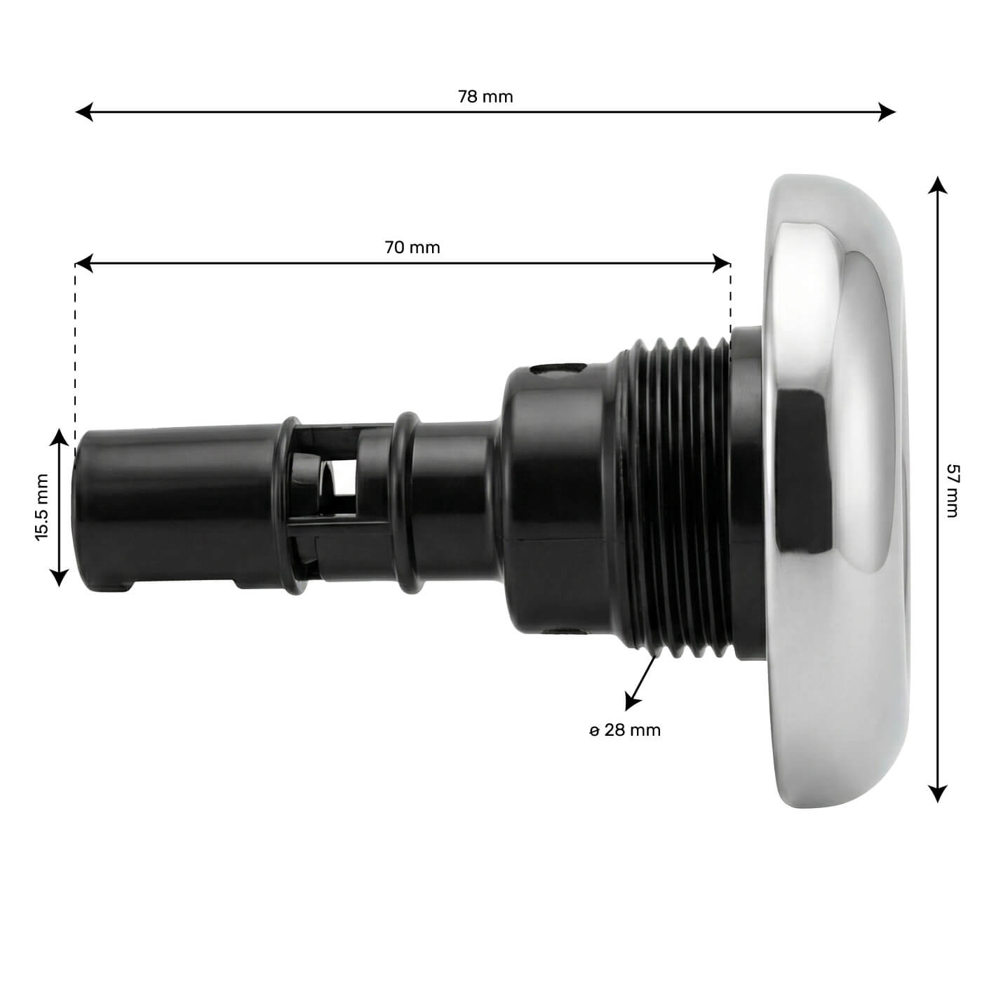 Jet 2" (56mm) série Crystal Noir Roto