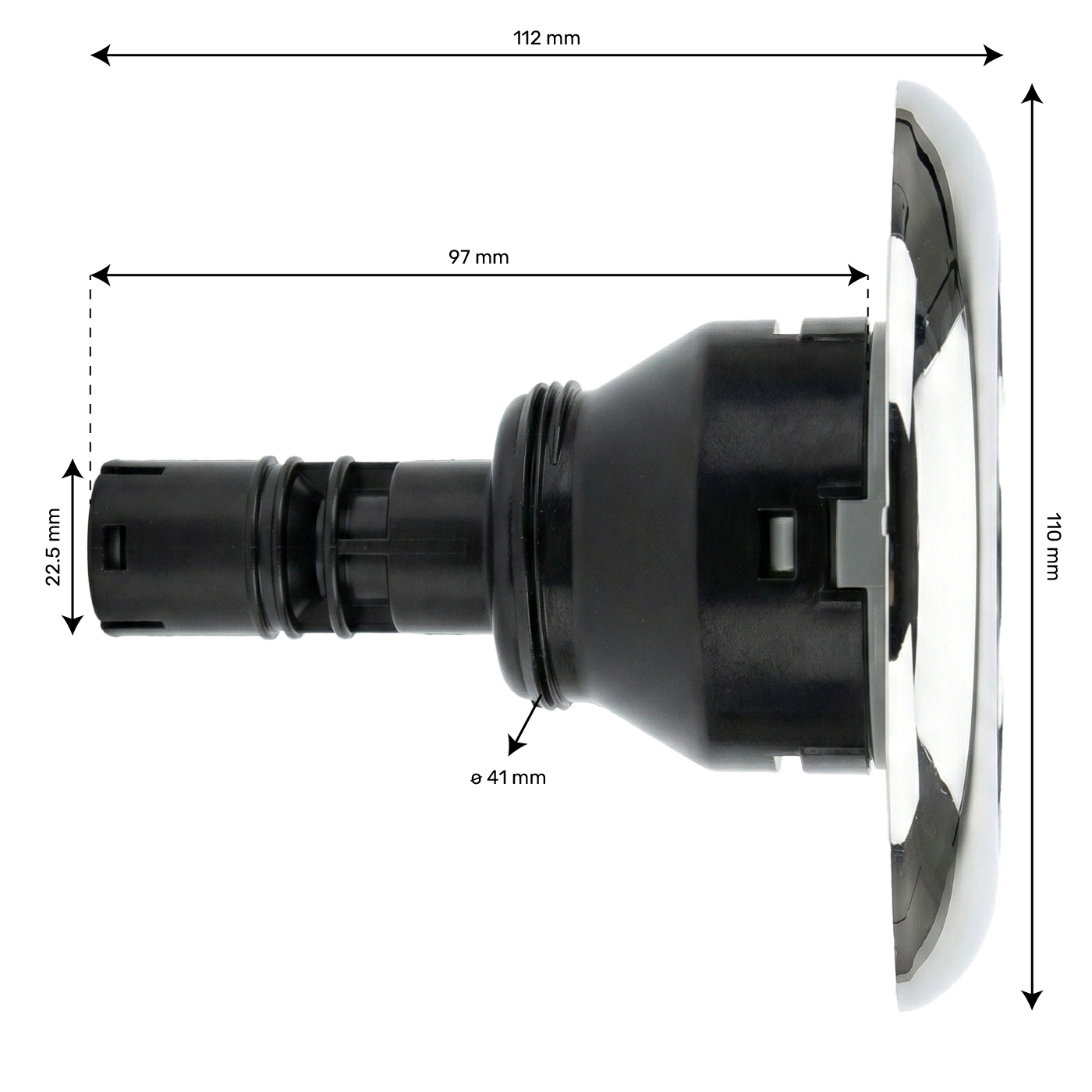 Jet 4.5” (110mm) Directionnel à visser - Inox lisse