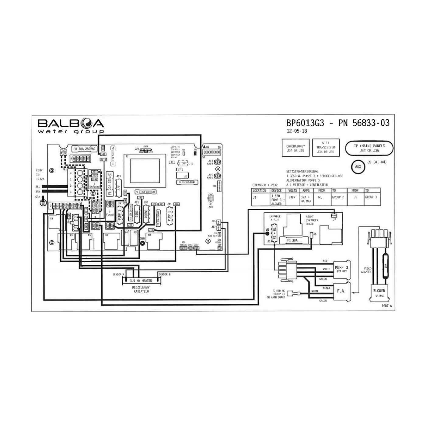 Carte électronique pour boîter Balboa BP6013G3
