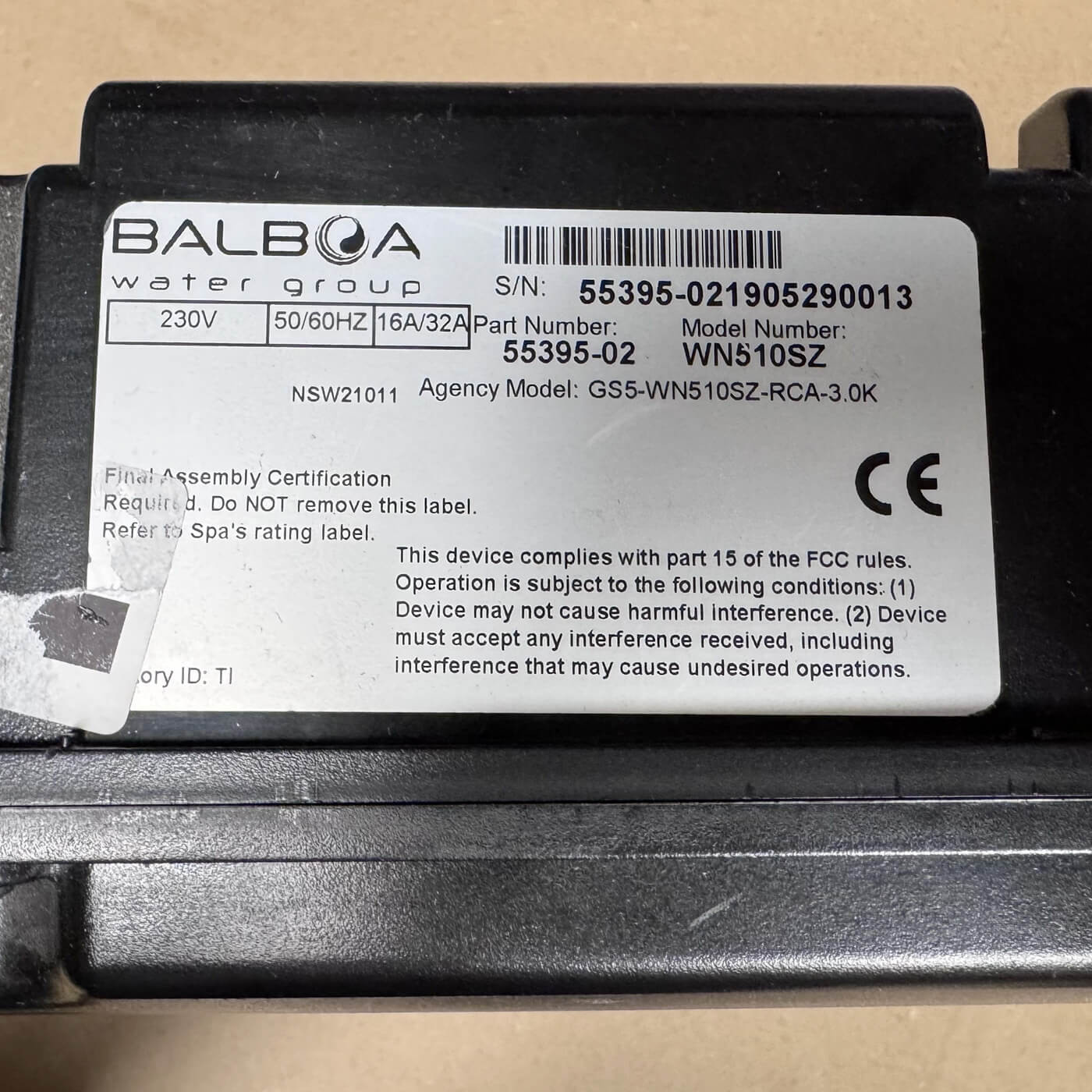 Boîtier de contrôle GS510SZ + réchauffeur 3Kw RECONDITIONNE