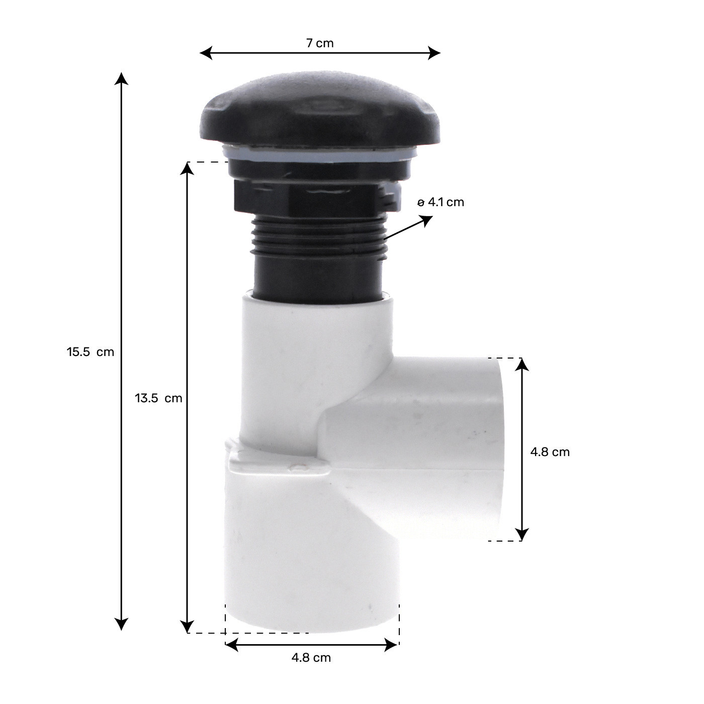 Diffuseur d'aromathérapie pour tuyauterie 1.5" Noir