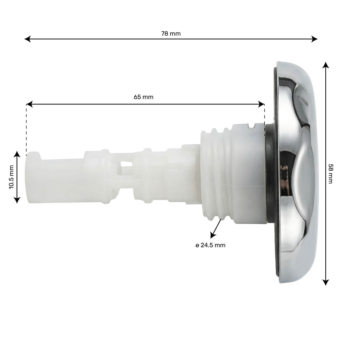 Jet Translucide Directionnel 2.25'' à visser Inox