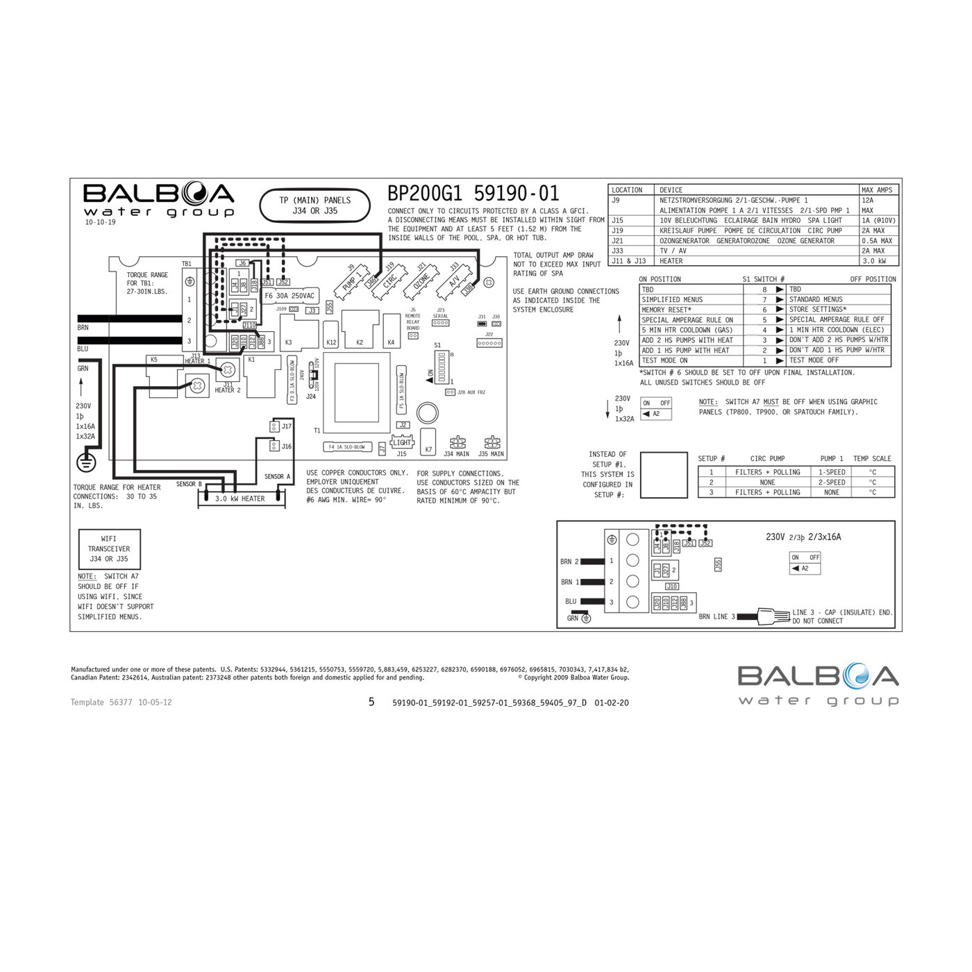 SYSTEME BALBOA BP200G1 3KW BALBOA