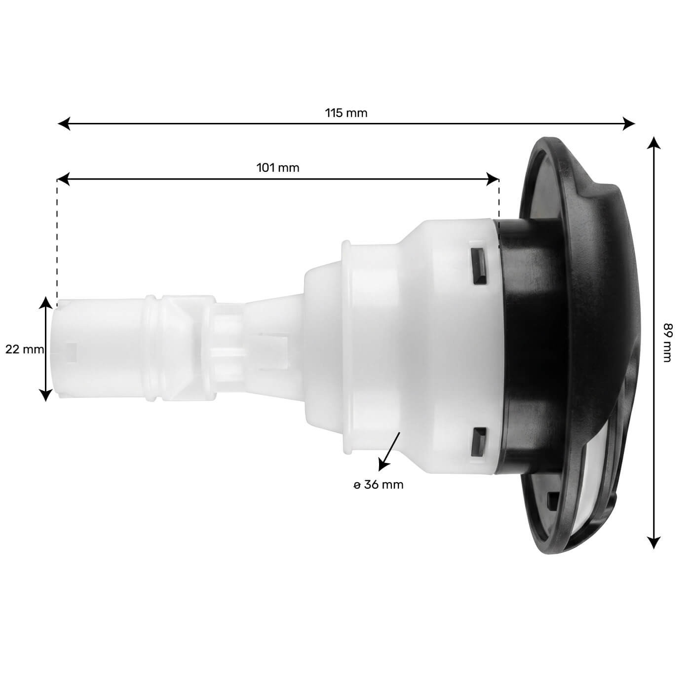 Jet spa Hurricane - directional 3.5'' (89 mm) - clip-on