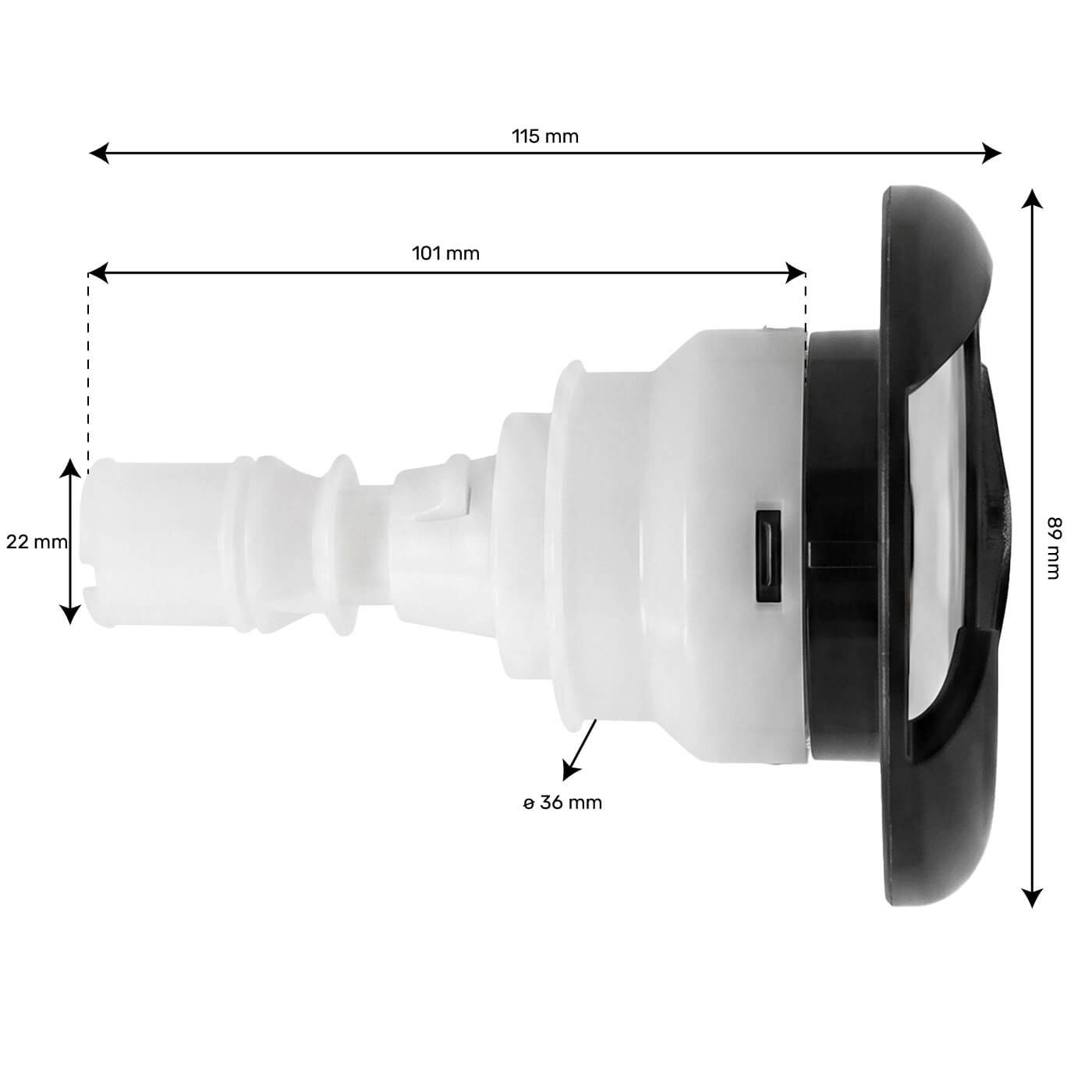Jet spa Hurricane - double rotating 3.5'' (90mm) - clip-on