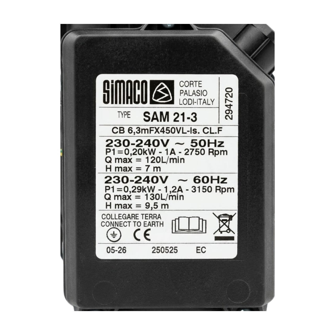 Spa pump Simaco SAM21-3 - 0.18 kW - Single speed
