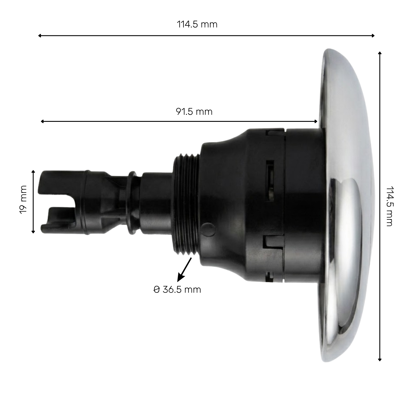 Jet 4,5'' Serie Crystal Schwarz Richtstrahl - L-1901T