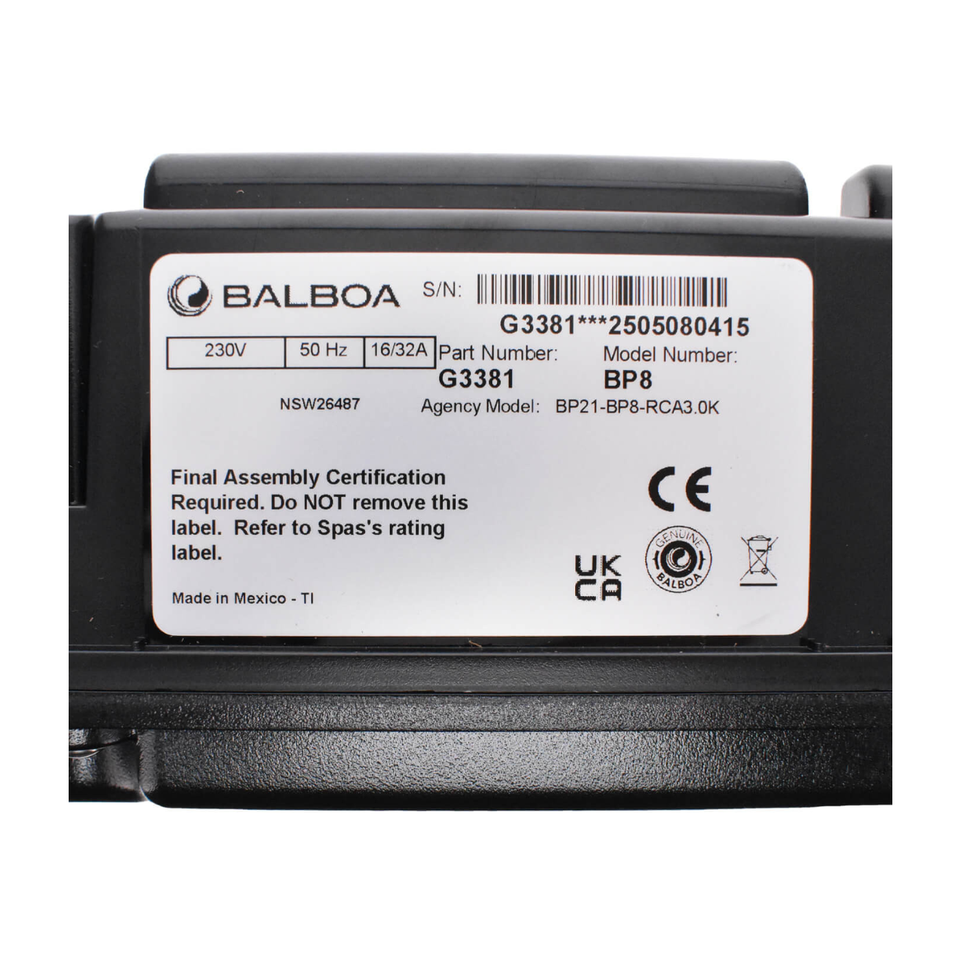 Balboa BP8 (3kW) Pack + SpaTouch 3 Keypad