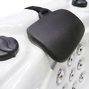 Universal spa headrest with counterweight