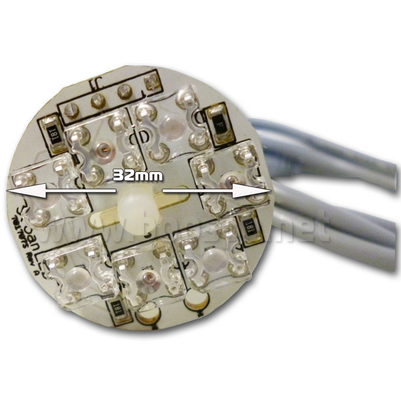 Plaque 7 LED 32 mm + Câble