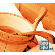 Wooden bucket + ladle for sauna