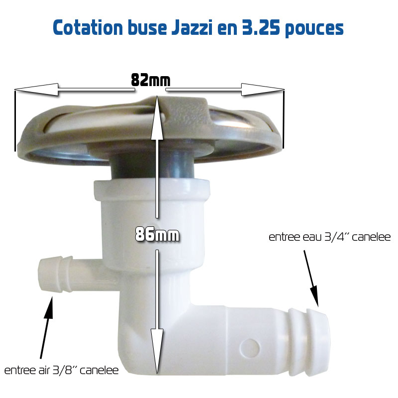 Buse et jet droit complet 3.25" INOX