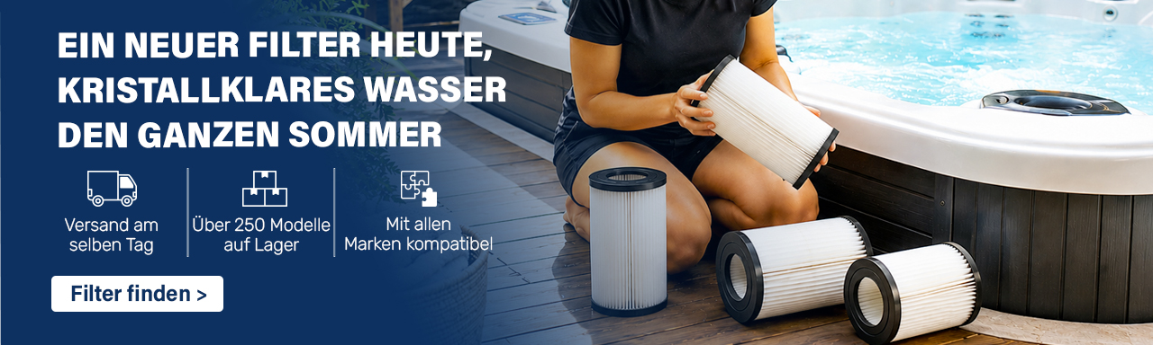 Ein neuer Filter heute, kristallklares Wasser den ganzen Sommer.
