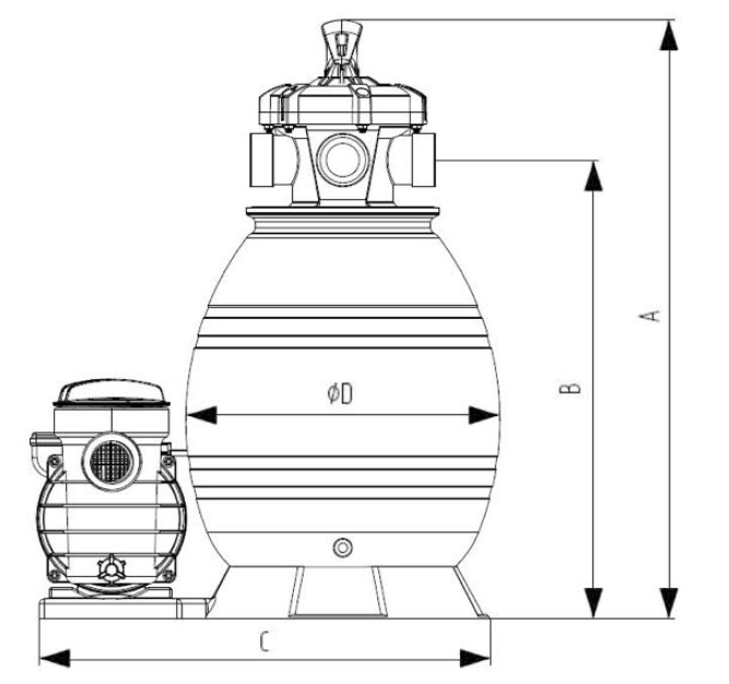Dimensions kit filtration FS-20 Boospa