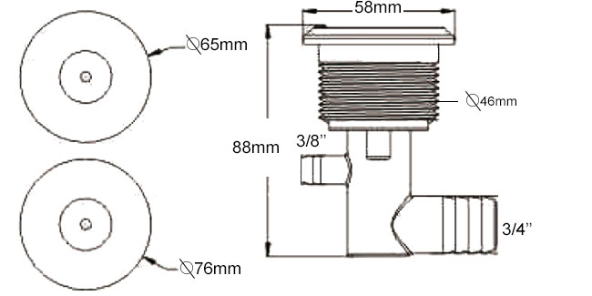 Dimensions Douille 2.5