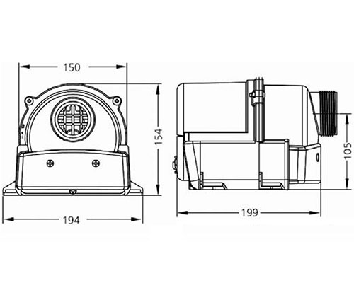 Dimensions blower ha7000