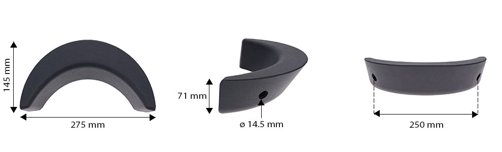 Dimensions of headrest for spa KA112