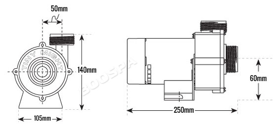 Dimension pompe tiny might